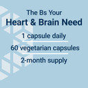 Life Extension Homocysteine Resist - For Heart & Brain, Cognitive Health Support Supplement  Vitamin B2, B6 & B12 + Folate - Once-Daily, Non-Gmo, Gluten-Free - 60 Vegetarian Capsules