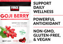 Force Factor Goji Berry Soft Chews Superfood Antioxidants Supplement To Support Healthy Eyes And Skin, Immune Health, And Inflammation, Non-Gmo, Gluten-Free, & Vegan, Goji Berry Flavor, 30 Soft Chews