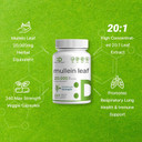 Deal Supplement Mullein Leaf Extract 20,000Mg, 240 Veggie Capsules  4 Month Supply  Natural Lung Detox Herbal Supplement  Supports Respiratory & Immune Health  Non-Gmo, Vegan