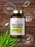 Carlyle Grass Fed Beef Pancreas | 550Mg | 200 Capsules | Desiccated Pasture Raised Bovine Supplement | Non-Gmo, Gluten Free | By Herbage Farmstead