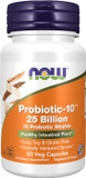 Now Supplements, Probiotic-10, 25 Billion, With 10 Probiotic Strains, Dairy, Soy And Gluten Free, Strain Verified, 50 Veg Capsules