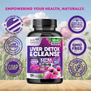 Gentle Liver Cleanse Detox & Repair Formula - Herbal Liver Support Supplement: Milk Thistle With Silymarin, Artichoke Extract, Dandelion, Beet, Chicory Root, & Turmeric For Liver Health - 180 Capsules