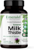 Emerald Labs European Milk Thistle - Organic Milk Thistle Extract - Supports Liver Health & Helps Maintain Natural Energy, Digestion & Brain Health - 60 Vegetable Capsules (Up To 60-Day Supply)