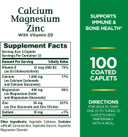 Nature'S Bounty Calcium Magnesium & Zinc Caplets, Immune & Supporting Bone Health, 100 Count Nature'S Bounty Calcium Magnesium & Zinc Caplets, Immune & Supporting Bone Health, 100 Count