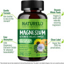 NATURELO Magnesium Glycinate Supplement - 200 mg Glycinate Chelate with Organic Vegetables to Support Sleep, Calm, Muscle Cramp & Stress Relief  Gluten Free, Non GMO - 240 Capsules