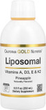 California Gold Nutrition Liposomal Vitamin A, D3, E & K2, Pineapple, 8.5 Fl Oz (250 Ml)
