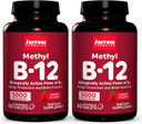 Jarrow Formulas Methyl B-12 5000 Mcg - 60 Chewable Tablets, Cherry - Pack Of 2 - Bioactive Vitamin B12 - Supports Energy Production, Brain Health & Metabolism - Gluten Free - 120 Total Servings