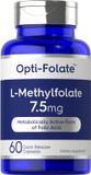 Carlyle L Methylfolate 7.5 Mg | 60 Capsules | Optimized And Activated | Non-Gmo, Gluten Free | Methyl Folate, 5-Mthf | By Opti-Folate