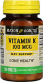 Mason Vitamins Vitamin K 100 mcg Tablets, 100-Count Bottles