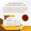 Gigi Microwave Sensitive Tweezeless Wax With Azulene Oil - Non-Strip Facial Hair Remover For Sensitive Skin, 1 Oz