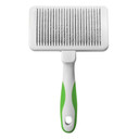 Andis 40160 Self-Cleaning Animal Slicker Brush - Grooming Brush for Pet Deshedding Fur - Reduces Shedding Up to 90%, Removes Tangles, Dirt & Loose Hair - Ideal Gift for Pet Lovers  White,Silver Small