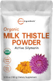 Organic Milk Thistle Tea Powder, 3.5 Ounces | 400 Servings | Premium Milk Thistle Liver Detox Supplement | Contains Active Silymarin | Non-Gmo, Vegan Friendly, Eco-Friendly Recyclable Bags