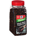 Mccormick Organic Whole Black Peppercorns, 13.75 Oz