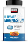 Force Factor Ultimate Magnesium Supplement, Magnesium for Stress Relief, Calm, and Relaxation, Magnesium Chewable, Vegan, Gluten Free, & Non-GMO, Orange Creamsicle Flavor, 60 Soft Chews