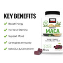 Force Factor Perfect Maca, Maca Root And Dim Supplement With Saffron To Boost Energy And Mood, With Yellow And Black Maca, Vitamins, Minerals, And Antioxidants, Dark Cherry Flavor, 60 Soft Chews