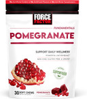 Force Factor Pomegranate Soft Chews for Healthy Aging, Heart Health, Bone Health, & Brain Health, Superfood & Antioxidants Supplement, Non-GMO, Gluten-Free, Vegan, Pomegranate Flavor, 30 Soft Chews