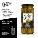 Collins Gourmet Pickled Green Beans | Premium Condiment Garnish for Cocktails, Bloody Mary, Salads, 12oz