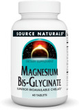 Source Naturals Magnesium Bis-Glycinate, Superior Bioavailable Chelate* - 60 Tablets