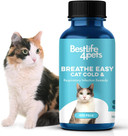 BestLife4Pets Cat Cold & Respiratory Infection Remedy - Breathe Easy Natural Relief for Your Feline's Runny Nose, Sneezing, Coughing, Nasal Congestion, and Asthma - 400 Odorless, Tasteless Pills