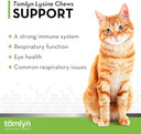 Tomlyn Immune Support Daily L-Lysine Supplement, Fish-Flavored Lysine Chews for Cats and Kittens, 30ct