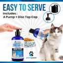 Omega 3 Fish Oil For Cats - Better Than Salmon Oil For Cats - Kitten + Cat Vitamins And Supplements - Cat Health Supplies - Cat Dandruff Treatment - Liquid Fish Oil For Pets - Cat Shedding Products