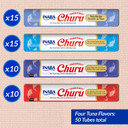 Inaba Churu Cat Treats, Lickable, Squeezable Creamy Purã£Â©E Cat Treat With Green Tea Extract & Taurine, 0.5 Ounces Each Tube, 50 Tubes, Tuna & Seafood Variety