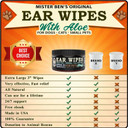 Mister Ben'S Original Xxl Treated Ear Cleaner Wipes W/Aloe For Dogs, Cats Small Pets  Most Effective Wipes That Soothe & Clean Odors, Itching, And Irritations  Approx 100 Extra Large 3" Pads
