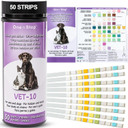 One Step Pet Urine Testing Strips, 50 x Urinalysis Parameter Tests for Dogs, Cats, Vets, Accurate Testing for Veterinarians, Detects UTI, Diabetes, Bladder, Kidney, Liver, SG, pH, Glucose