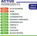 Advanced Hemp Chews For Dogs Hip Joint Pain Relief - Glucosamine For Dogs Hip And Joint Supplement Large Breed - Hemp Treats Joint Health Senior Dog - Chondroitin Hemp Oil Pills - Peanut Butter-240T
