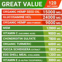 Strellalab Hemp Treats + Glucosamine For Dogs - Hip & Joint Supplement - W/Hemp Oil + Protein - Chondroitin, Msm, Turmeric To Improve Mobility & Energy - Natural Joint Pain Relief, 120 Chews
