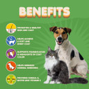 Skin And Coat Supplement With Fish Oil For Dogs And Cats. Dog Itch Relief With Vitamins And Omega 3 For Dry Flaky Skin. Dog Shedding Supplement To Regrow A Shiny Soft Coat. Dog Allergy Treatment