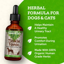 Animal Essentials Tinkle Tonic - Herbal Formula For Dogs And Cats, Healthy Urinary Tract, 100% Organic Human Grade Herbs, Couchgrass, Dandelion, Echinacea, Marshmallow Root, Horsetail Herb - 1 Fl Oz