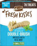Merrick Fresh Kisses Natural Dental Chews Toothbrush Treat Shape Infused With Real Mint For Tiny Dogs 5-15 Lbs - 78 Ct. Box