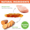 Mon2Sun Dog Treats Rawhide Free Chicken Wrapped Sweet Potato Dog Snacks, Gluten & Grain Free Dog Treats For Puppy And Small Dogs, (Chicken, 10 Ounce -Pack Of 1)
