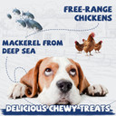 Fish Dog Treats With Chicken, Healthy Chews, Chicken Wrapped Whole Mackerel, Rich In Omega 3, 1% Taurine Added, Dog Snacks For Medium Or Large Dog, 5.3Oz/150G, 4Pcs Per Pack