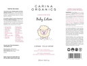 Carina Organics Extra Gentle Baby Lotion, Organic & Natural, For Sensitive Skin, Whole Body, 8 Fl Oz
