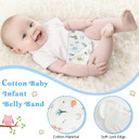 8 Pcs Cotton Baby Belly Band Mit 4 Pcs Hook And Loop Tape, Cartoon Umbilical Hernia Belt Infant, Newborn Belly Button Band For 0-12 Months, 2 Styles