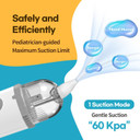 Hubicare Nasal Aspirator For Baby, Electric Nose Cleaner For Infant To Toddlers, Automatic Nasal Aspirator With 2 Silicone Tips, Rechargeable With Cap Cover For Hygienic Storage (Grey)