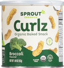 Sprout Organic Curlz Toddler Snacks, Broccoli, 1.48 Oz