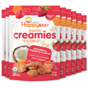 Happy Baby Organic Creamies Freeze-Dried Veggie & Fruit Snacks With Coconut Milk Strawberry Raspberry & Carrot, 1 Ounce (Pack Of 8)