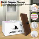 Tampon Holder Shark Week Tampon Storage With Wooden Lid Tampon Holder For Bathroom Storage Women Pad And Tampon Organizer For Bathroom Tampon Case And Pad Organizer For Bathroom Accessories(White)