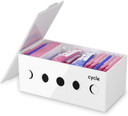 Hiimiei Tampon Holder For Bathroom, Shark Week Feminine Period Product Organizer, Acrylic Sanitary Pad Tampon Storage Box For Woman Teen Girl9.84*5.11*4.25Inch, Cover Lid