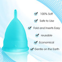 Blossom Menstrual Cup! Say No To Tampons | Get Blossom Cups For Menstrual Days| Period Cup, Reusable Menstrual Cup, Silicone Cup (Blue, Small Menstrual Cup)