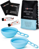 Reusable Menstrual Disc | Period Disc With Removal Loop Stem | Alternative To Menstrual Cups For Light Or Heavy Flows | Eco-Friendly Feminine Hygiene (Combo Set, 1 Medium & 1 Large, Blue)