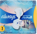 Always Infinity Pads, Size 1, Regular, 18 Count - Pack Of 4 (72 Count Total)