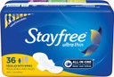 Stayfree Ultra Thin Regular Pads With Wings For Women, Reliable Protection And Absorbency Of Feminine Moisture, Leaks And Periods, 36 Count