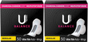 U By Kotex Balance Ultra Thin Pads With Wings, Regular Absorbency, 50 Count (Packaging May Vary) (Pack Of 2)
