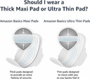 Amazon Basics Thick Maxi Pads With Flexi-Wings For Periods, Long Length, Super Absorbency, Unscented, Size 2, 128 Count, 4 Packs Of 32 (Previously Solimo)