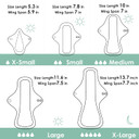 Wegreeco 6 Pcs Reusable Menstrual Pads, Ultra Absorbent Cloth Pads For Heavy Flow, Sanitary Pads For Teens, Women, Nonslip, Grey Inner, Black Outer, Medium