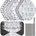 8 Pack Reusable Menstrual Pads Bulk Washable Sanitary Pads Cloth Menstrual Period Pads Panty Liners Incontinence Pads Sanitary Napkins With Wet Bag For Women Teen(Geometric Style)